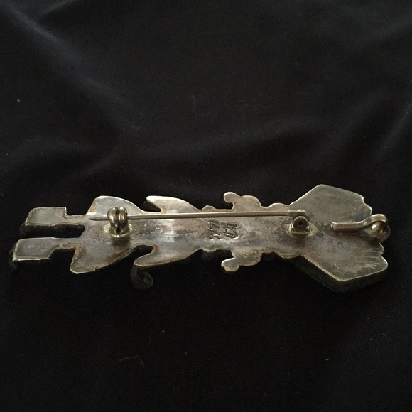Vintage Silver/Turquoise Native American Pin - Picture 4 of 5